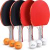 Abco Tech Table Tennis Set - Ping Pong Paddles and Balls for Professional and Recreational Play - Durable Design for Tournaments and Home Games - Portable for Family Fun and Practice