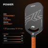Carbon Fiber Pickleball Paddle, Professional Raw Carbon Fiber Pickleball for Power & Control, Polymer Honeycomb Core, USAPA Approved T300 Pickleball Racket