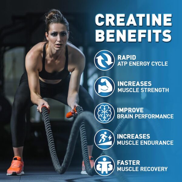 Creatine Monohydrate Gummies 5g for Men & Women, Creatine Gummy for Muscle Strength, Energy Boost, Workout Supplement, 3 Pack, Vegan