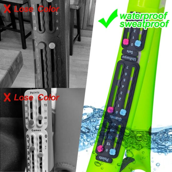 Uniharpa Tennis Score Keeper for Racket Padel,Tennis Racket Pickleball Paddle Scorekeeper,Small Score Board Counter for Tennis Trainer,Point Tracker Recording Points,Recording Points&Sets,1.9g