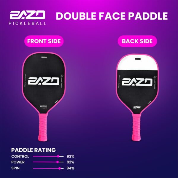 Paddles – Professional Pickleball Paddles 14MM & 16MM Pickleball Paddle with Fiberglass Surface – with Anti-Grip Handle, Edge Shield Black/White/Pink