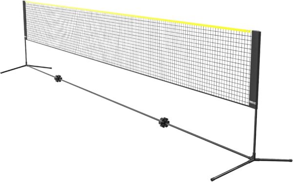VEVOR Badminton Net, Height Adjustable Volleyball Net, 606 x 155 x 103 cm, Foldable Pickleball Net, Tennis Net Set with Poles, Stand, Bag, Rackets, Nylon Shuttlecocks, Badminton Net Set