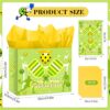 LUUFILx Pickleball Gift Bag Pickleball Birthday Goodie Bag with Greeting Card and Tissue Paper for Pickleball Party Favor Bags Wrapping Paper Bag for Pickleball Party Decorations