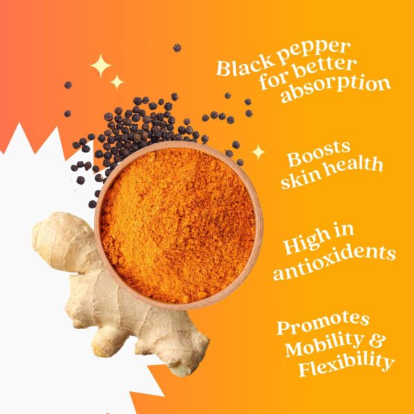 BeLive Turmeric Curcumin with Black Pepper & Ginger - 500 mg of Turmeric and Ginger Supplement for Immune Support, Healthy Skin, and Mobility - Tropical Flavor | 60 Count