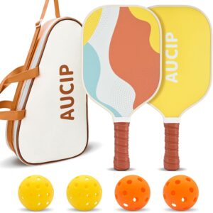 Pickleball Paddles, USAPA Approved Cute Pickleball Paddles Set of 2, Polypropylene Honeycomb Core, Fiberglass Pickleball Set with 2 Pickleball Rackets, 4 Pickleball Balls, 1 Pickleball Bag for Women