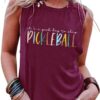 Pickleball Tank Tops Women Pickleball Graphic Tees Shirts Summer Sleeveless Pickleball Player Lover Gifts