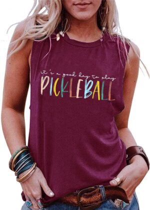 Pickleball Tank Tops Women Pickleball Graphic Tees Shirts Summer Sleeveless Pickleball Player Lover Gifts