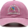 Pickleball Hat, I'd Rather Be Playing Pickleball Baseball Cap, Adjustable Washed Baseball Cap for Men Women