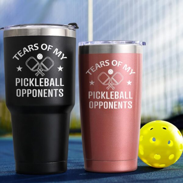 Lifecapido Pickleball Gifts 20oz Insulated Tumbler, Funny Christmas Birthday Gifts for Pickleball Lovers Player Coach (Rose Gold)