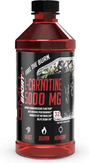 GMU SPORT L-Carnitine Liquid 5000mg Supplement for Metabolic Support - High Potency Liquid Supplement, Supports Weight Management & Muscle Recovery, Increased Endurance & Energy Booster - 30 Servings