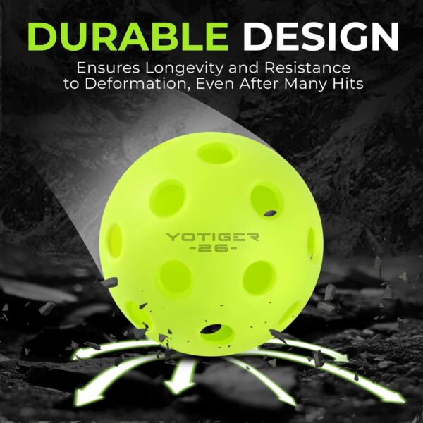 YOTIGER Indoor Pickleball Balls, 36 Pack, 26 Holes High Bounce Durable, Perfectly Balanced for All Skill Levels