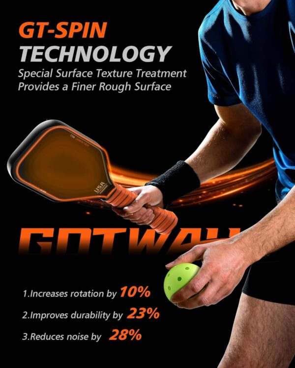 Pickleball Training Paddle, USAPA Approved T700 Carbon Fiber Sweet Spot Pickle Ball Racket Restore the weight of a regular racket, 16MM Polymer Honeycomb Core for Pickleball Training & Practice