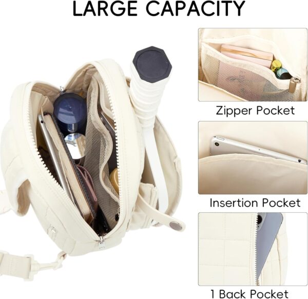CLUCI Pickleball Bag for Women, Quilted Crossbody Bags for Women Men, Puffer Travel Sling Bag