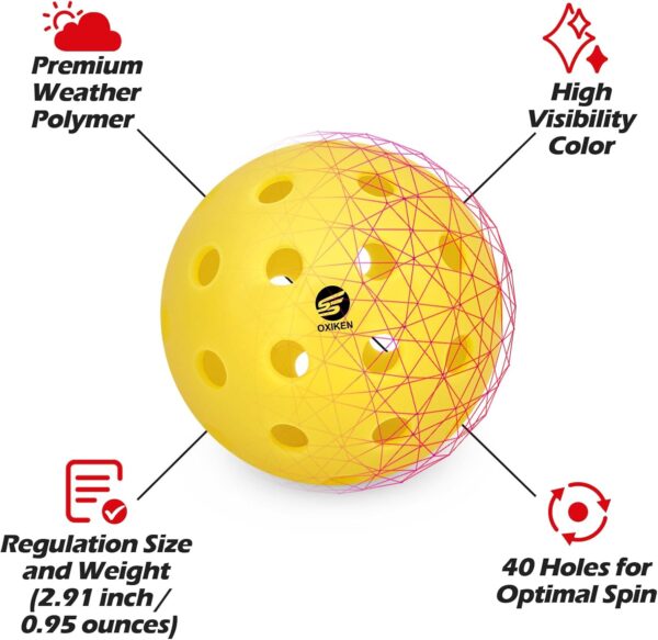 Outdoor Pickleball Balls, 2025 USAPA Approved Tournament and Competition Ball, 40 Hole Pickleball, 100 Pack High Elasticity & Durable Yellow Pickle Balls, Ideal for All Skill Levels