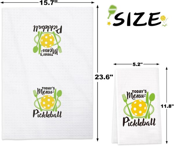 Vansolinne Pickleball Gift Christmas Pickle Ball Gift Kitchen Towels Set of 4 Dish Towels White Kitchen Hand Towels Kit Novelty Gifts for Sports Player Coach Teacher Dad Mom