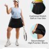 Women's Tennis Skorts with 2 Pockets Plus Size Golf Skirts High Waisted Pleated Athletic Skirt for Pickleball Running