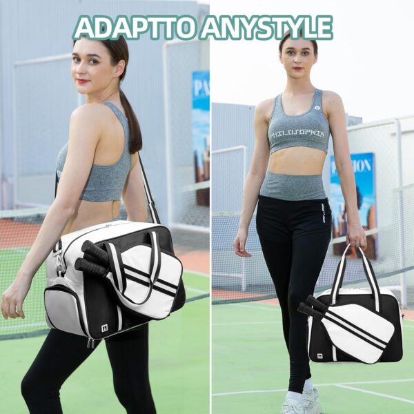Pickleball Bag, Pickleball Bags with Shoe Compartment for Women and Men，Pickleball Paddle Bag Large Capacity can Hand-Carried or Crossbody