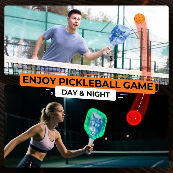 Glow in The Dark Pickleball,6 Pack Outdoor Pickleballs, LED Light Up High Visibility and Long-Lasting for Nighttime Play,Pickleball Gift
