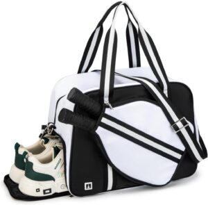 Pickleball Bag, Pickleball Bags with Shoe Compartment for Women and Men，Pickleball Paddle Bag Large Capacity can Hand-Carried or Crossbody