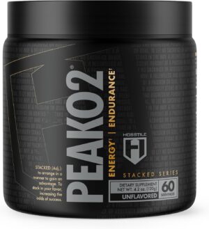 HOSSTILE PeakO2 Organic Mushroom Blend, Workout Supplement for Athletes, Improves Endurance, Power Output & Performance, Pre Workout Supplement, Vegan-Friendly, Unflavored, 60 Servings