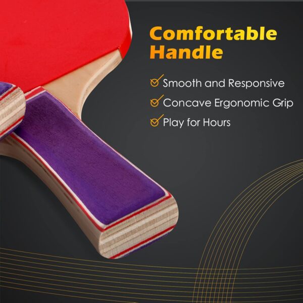Outus 4 Pack Portable Table Tennis Set Table Tennis Paddle Kit 8 Table Tennis Paddles and 12 Balls Table Tennis Racket Player Set for Starter Indoor Outdoor