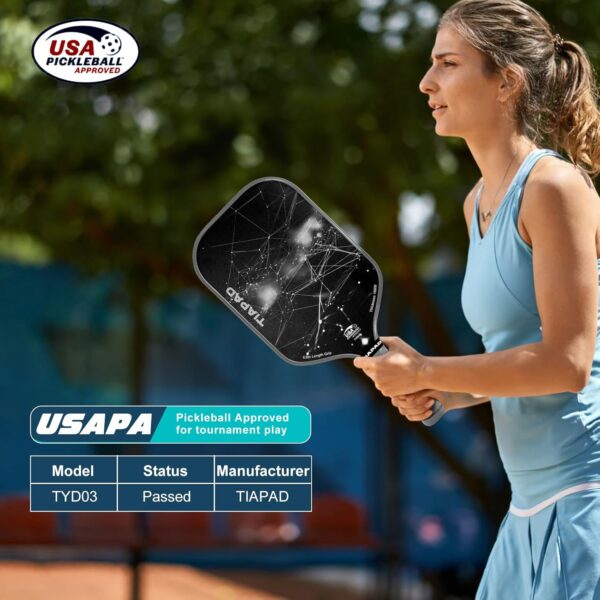 Pickleball Paddles Set of 2/4, USAPA Approved, Foam Molding 5.5" Long Handle, Lightweight, Fiberglass 16mm, Textured Surface, Elongated Pickle Ball Rackets 2 Pack for Beginner