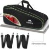 MATEIN Tennis Bag 6 Rackets, Extra Large Protective Convertible Racquet Bag with Shoes Compartment for Men Women, Racket Backpack with Cooler Pocket & Removeable Shoulder Strap for Sport Equipment