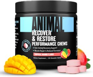 Animal Recovery Chews, Fast Acting Recovery with BCAA, Taurine and Glutamine for Muscle Repair and Hydration - Convenient and Delicious Chews Format