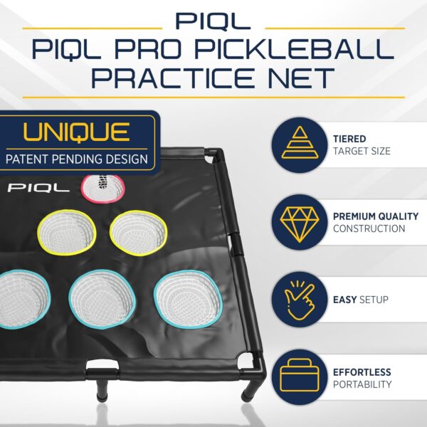Pro Pickleball Target Net - Pickle Ball Training Aid and Social Games Pickle Ball Practice Equipment, Target System, Dink Pad Practice, Drive and Drop Shot Trainer