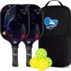 Pickleball Paddles Set of 2/4, USAPA Approved Multilayer Carbon Fiber Pickleball Set, 7.5OZ Pickle Ball Rackets Lightweight Honeycomb Core, 4 Pickleball, Portable Bag, for Men Women Beginners