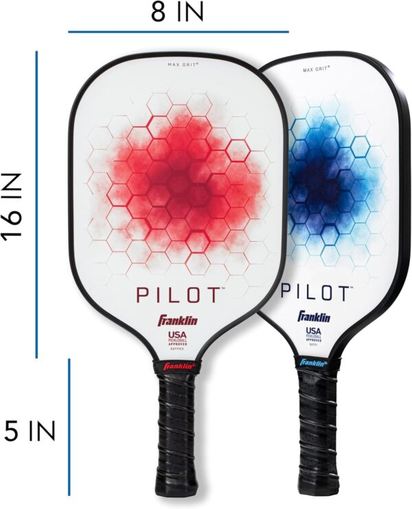 Franklin Sports Pickleball Paddle - Pilot Polypropylene Core Pickleball Racket - Official USA Pickleball (USAPA) Approved Pickleball Paddle - Lightweight Pro Racket - 10mm Thick Core