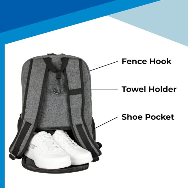Flight Level Pickleball Backpack - Pickleball Bag for Men and Women - Fits 4 Paddles - Shoe Compartment, Fence Hook, Storage Pockets for Water Bottles, Pickleballs, Clothing, Racquet/Paddle Storage