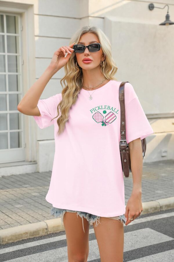 Pickleball Shirt Women Funny Oversized Pickleball Team Graphic T-Shirt Baseball Fan Tee Short Sleeve Tops