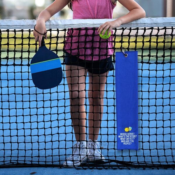 Whose Serve Whats The Score Embroidered Towel, Funny Towel for Bag with Clip, Player Gift, Birthday Retirement Gift for Grandpa Pickleball Lover