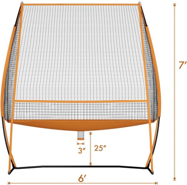 MR 7'x6' Freestanding Multi-Sport Training Return Net - Compatible with Tennis, Pickleball, Softball, Baseball & Toss Machine