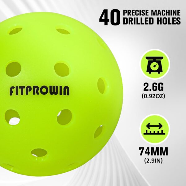FITPROWIN Sports Outdoor Pickleballs,4/12/36 Pack X-40 Outdoor Pickleball Balls, High Visibility & Bounce Green,Durable