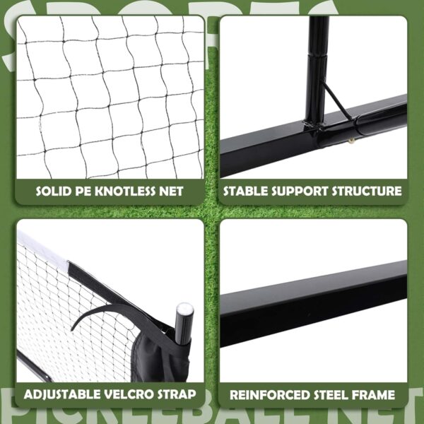 DULCE DOM Pickleball Net Portable Outdoor with Court Marking Kit, 22 FT Pickleball Nets USAPA Regulation Full Size, Pickle Ball Game Net System with Carrying Bag for Driveway Backyards