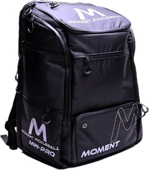MOMENT MW-PRO Pickleball Bag | 2 Fence Hook Straps | 4 Pockets for Paddles, Balls, Shoes | Spacious Storage | Travel Ready