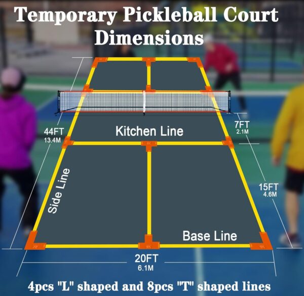 Pickleball Net for Driveway, Portable Pickleball Net System with Regualtion Size 22FT Pickle Ball Net, Outdoor Pickleballs, Carry Bag, Weather Resistant Metal Frame