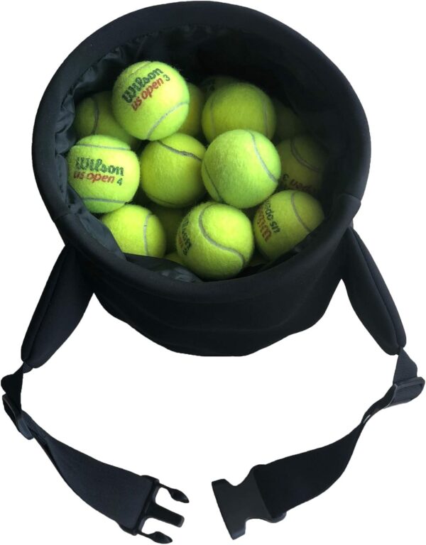 Plai Portable Pickleball Ball Hopper Basket - Great for Tennis Training, Fast Feeder for Pickleball, Table Tennis or Baseball Balls, Fits Around Any Waist - Holds 50+ Balls