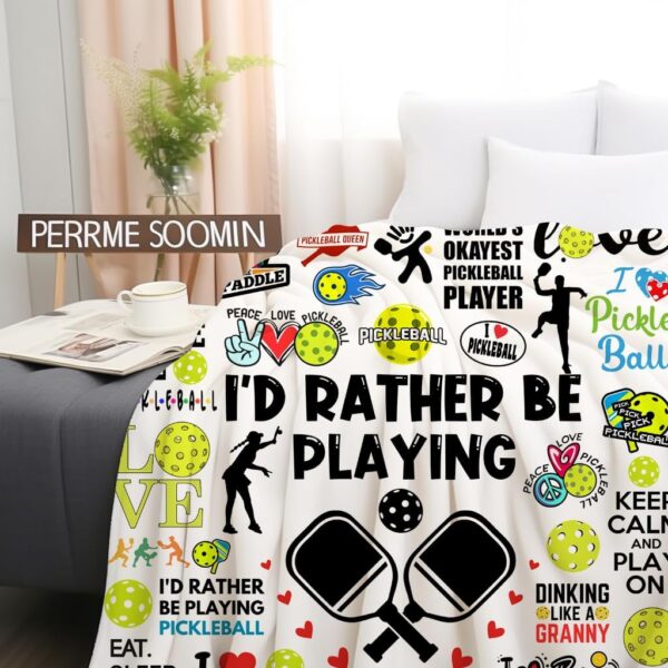 Pickleball Blanket Lightweight Soft Cozy Flannel Throw Blanket Bedding Decor for Pickleball Lovers Kids Women Men Adults Gifts 50"x40"