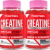 Creatine Monohydrate Gummies for Men & Women - Creatine Pre-Workout Gummies with Taurine & Vitamin B6 B12 for Maximum Strength, Muscle, Energy, Endurance & Focus, Organic, Vegan - 120 Count
