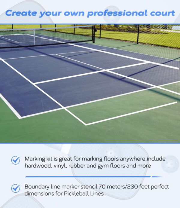 Pickleball Court Tape 230ft - Heavy Duty White Cloth Tape for Temporary Court Lines | Indoor/Outdoor Sports Line Marking with Strong Adhesion