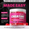 Creatine Monohydrate Gummies 5000mg for Men & Women, Gomitas de Creatina 5g Creatine Monohydrate, 0g Sugar Chewables Creatine Pre-Work Out for Muscle Strength, Vegan,120 Count (120 Count, Strawberry)