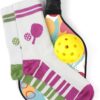 KOFULL Pickleball Gifts for Women and Men, Pickleball Accessories, Cotton Men's Novelty Socks 2 Pairs for Pickleball, Tennis