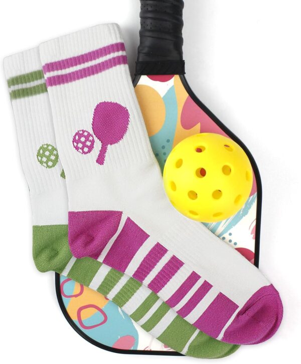 KOFULL Pickleball Gifts for Women and Men, Pickleball Accessories, Cotton Men's Novelty Socks 2 Pairs for Pickleball, Tennis