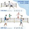 Pickleball Net Set, Portable Pickleball Set w/Wheels, 11ft & 22ft Regulation Size Pickel Ball Net, Set of 4 Balls and Paddles, Heavy Duty Frame for Backyard Driveway Outdoor