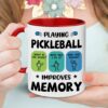 Pickleball Gifts - Pickleball Mug And Coaster - Funny Gift For Men, Women - Playing Pickleball Improves Memory Mug - Unique Christmas, Birthday Gift For Mom, Dad, Friend, Pickleball Lover