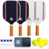 Lightweight Carbon Fiber Pickleball Paddles – USAPA-Approved Paddle Set with 4 x (Rackets, Balls, Grip Tapes) 1 Bag, Pickleball Rackets Gear for Beginners to Professionals