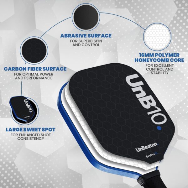 Pickleball Paddles,Carbon Fiber Pickleball Paddle Set of 2, Thermoformed Pickle Ball Rackets for Power & Spin, Lightweight Pickle Ball Paddle